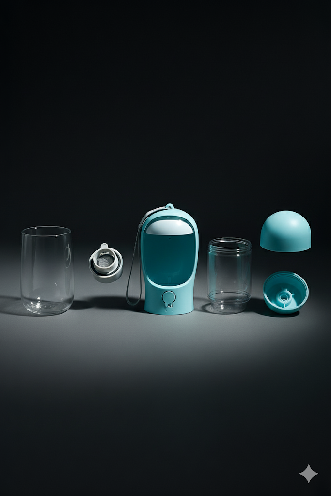 Portable Pet Travel Bottle Water & Food - 2 In 1